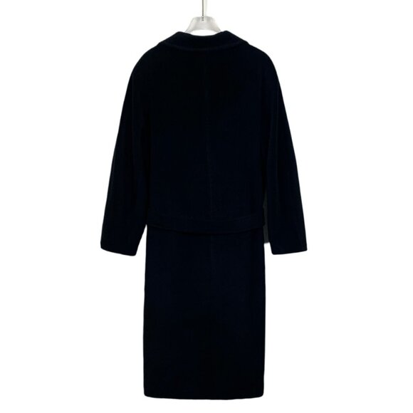 MaxMara Double-Breasted Belted Wool & Cashmere Coat Black XS Made In Italy - Picture 7 of 7